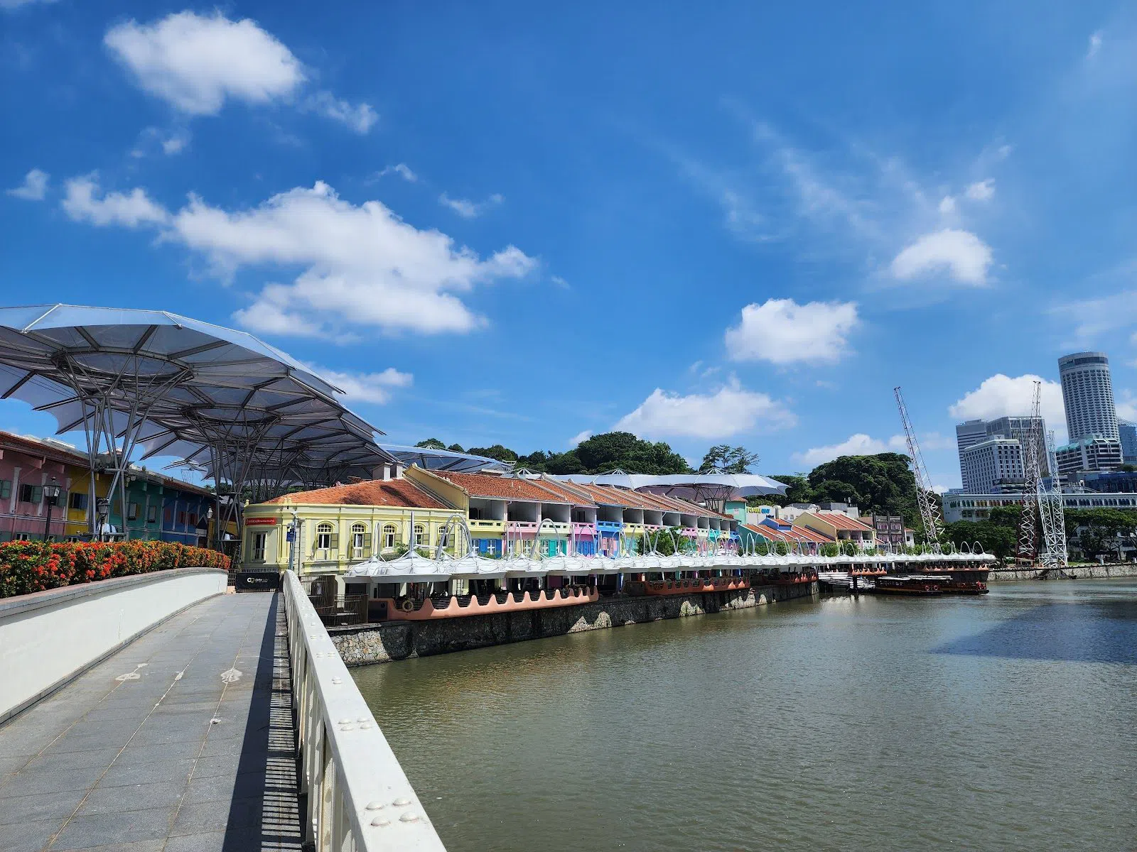 Read Bridge and the Clarke Quay river steps, Singapore